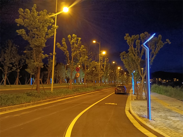 景观灯、�\灯助力龙南市龙南大道提升攚w��工�E�徏�? width=