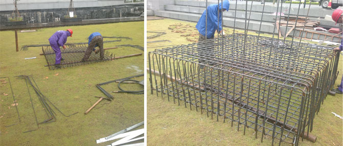 高杆灯安装步骤及现场部分实拍照片-扎钢�{�笼